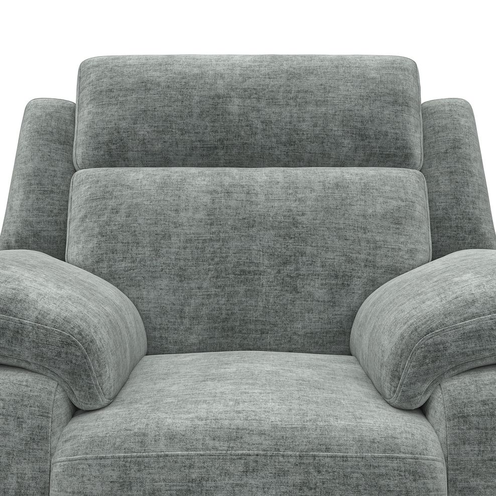 Emerson Electric Recliner Armchair in Plush Silver Fabric 9