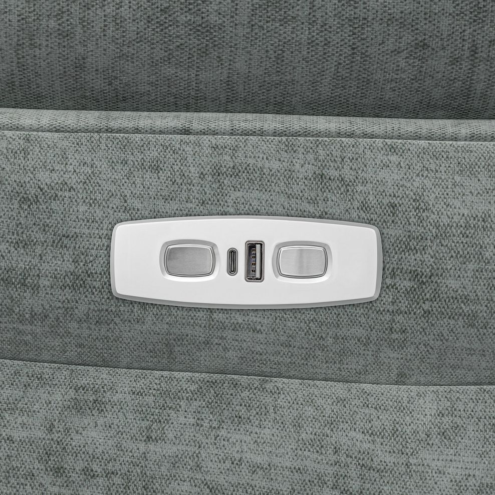 Emerson Electric Recliner Armchair in Plush Silver Fabric 11