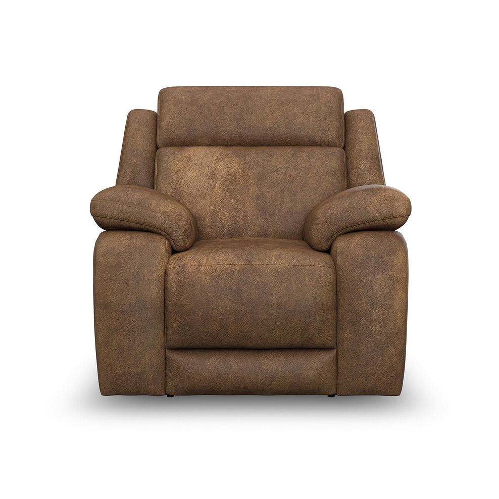 Emerson Electric Recliner Armchair in Ranch Brown Fabric 4