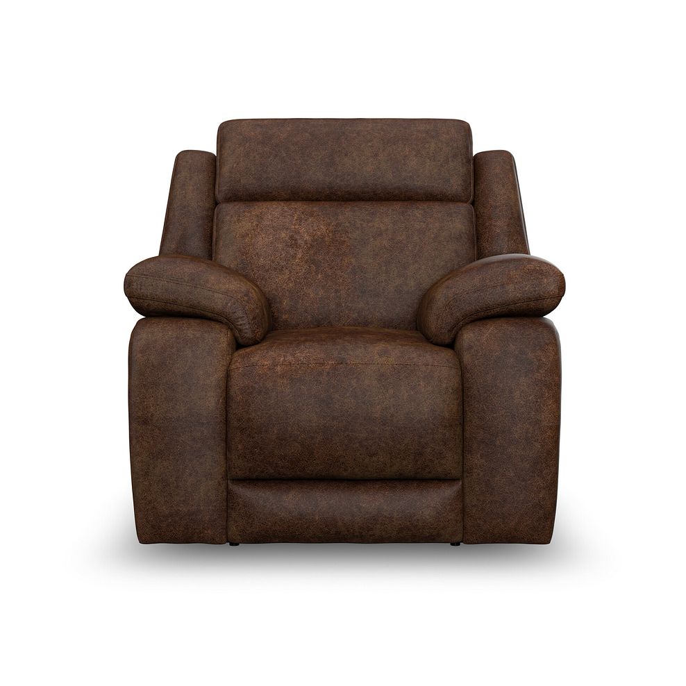 Emerson Electric Recliner Armchair in Ranch Dark Brown Fabric 4