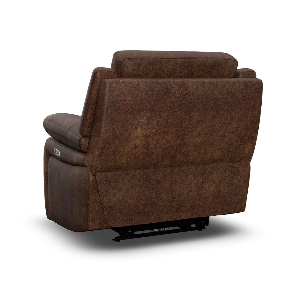 Emerson Electric Recliner Armchair in Ranch Dark Brown Fabric 5