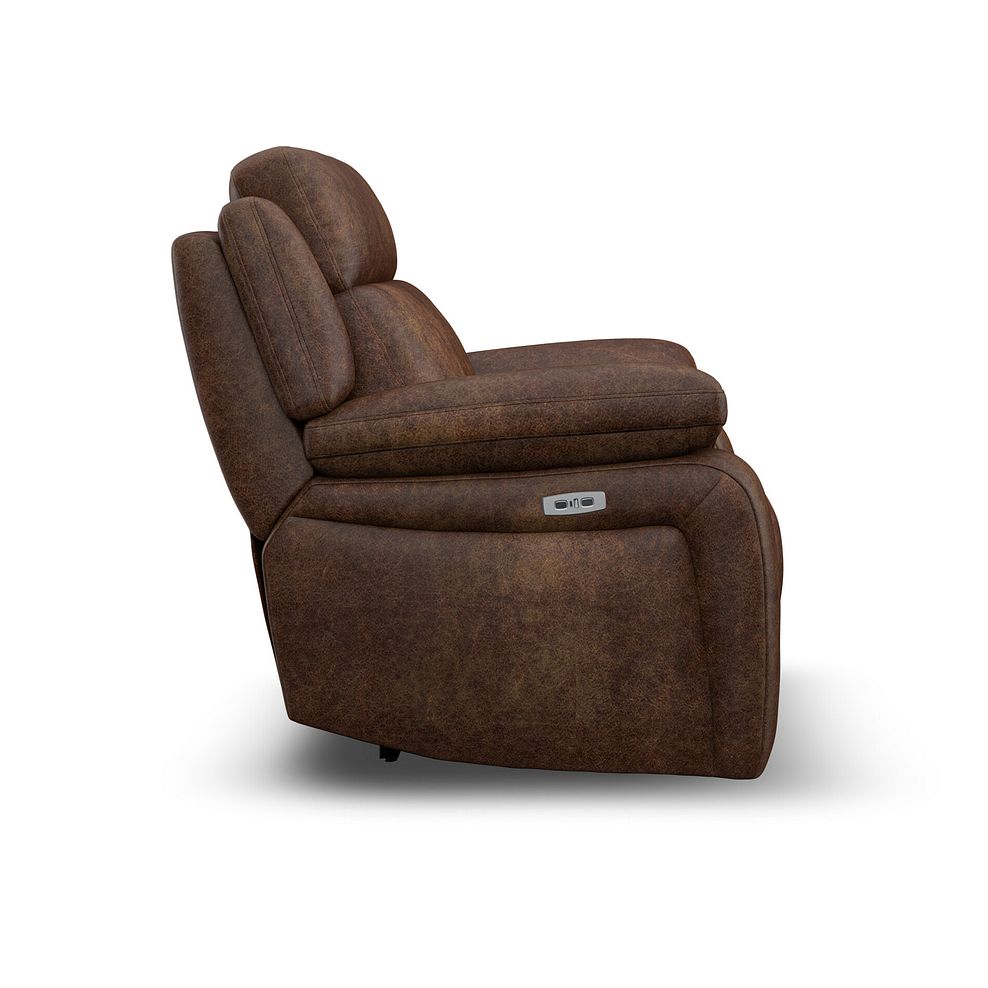 Emerson Electric Recliner Armchair in Ranch Dark Brown Fabric 6
