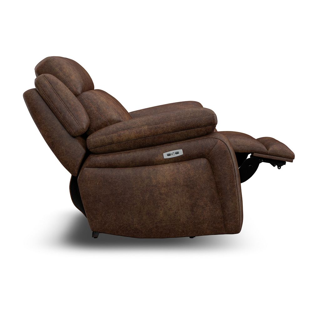Emerson Electric Recliner Armchair in Ranch Dark Brown Fabric 7
