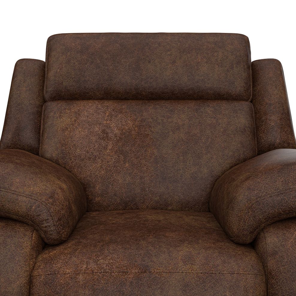 Emerson Electric Recliner Armchair in Ranch Dark Brown Fabric 9
