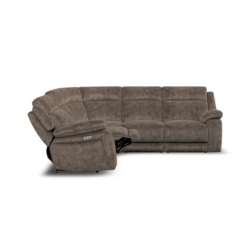Emerson Large Corner Electric Recliner Sofa in Dapple Chocolate Fabric 8