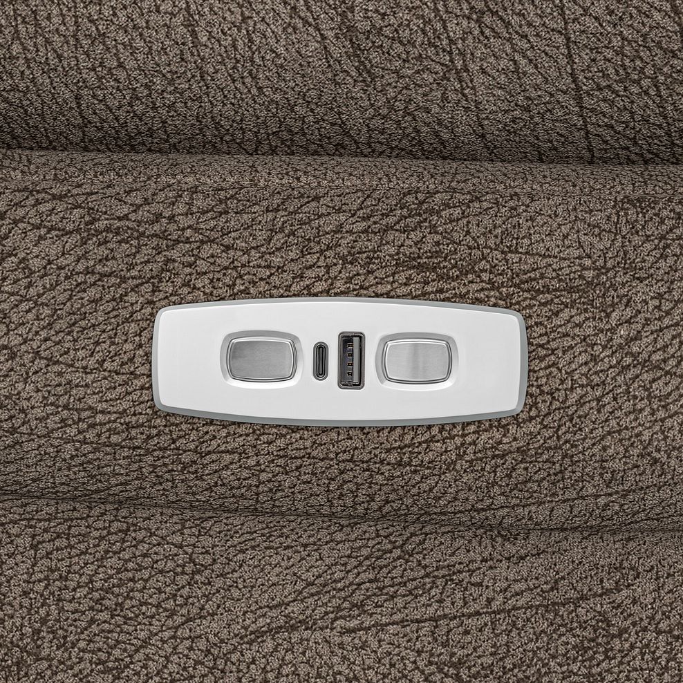 Emerson Large Corner Electric Recliner Sofa in Dapple Chocolate Fabric 13