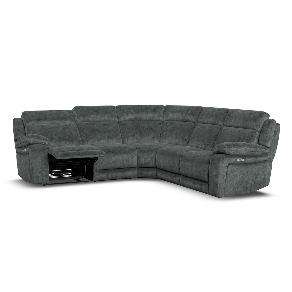 Emerson Large Corner Electric Recliner Sofa in Dapple Grey Fabric 3