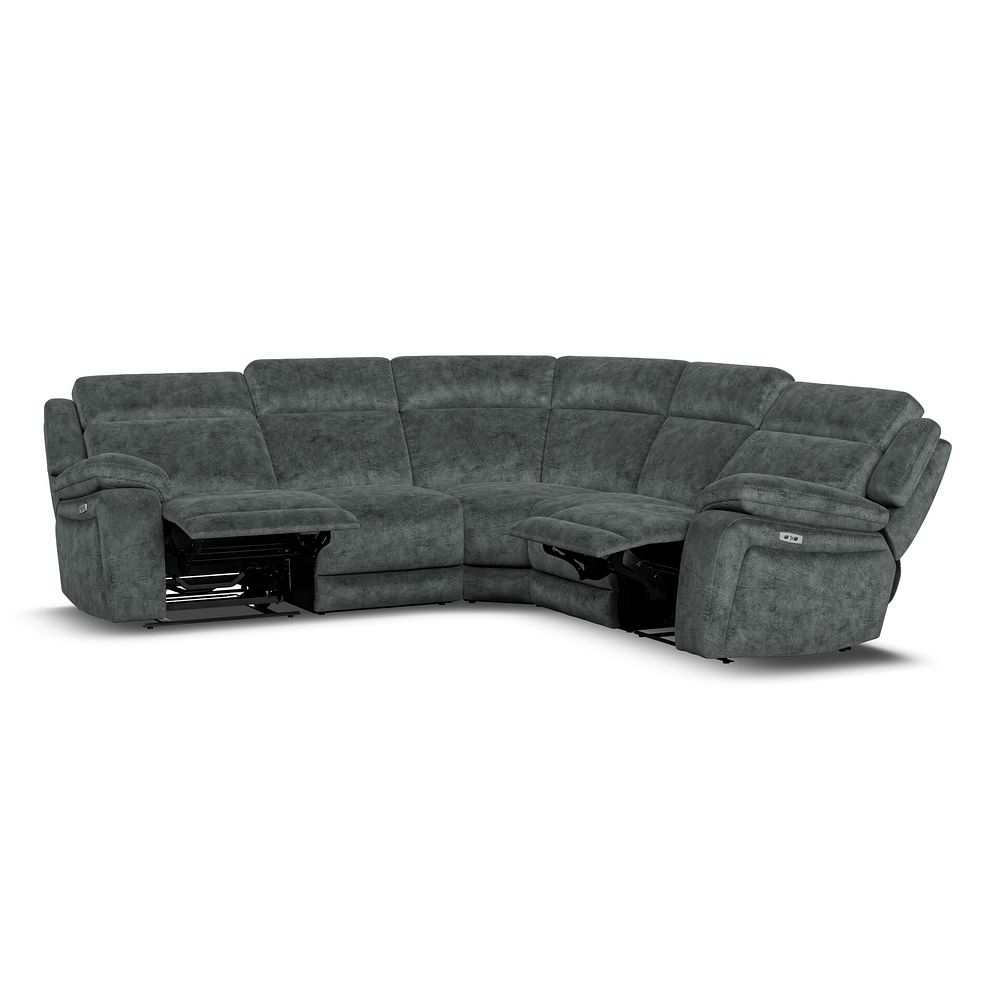 Emerson Large Corner Electric Recliner Sofa in Dapple Grey Fabric 4