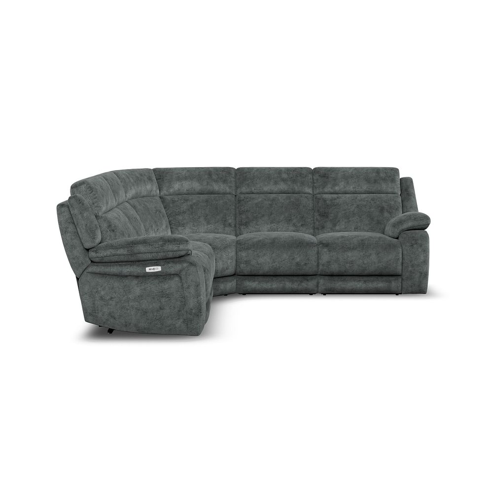 Emerson Large Corner Electric Recliner Sofa in Dapple Grey Fabric 7