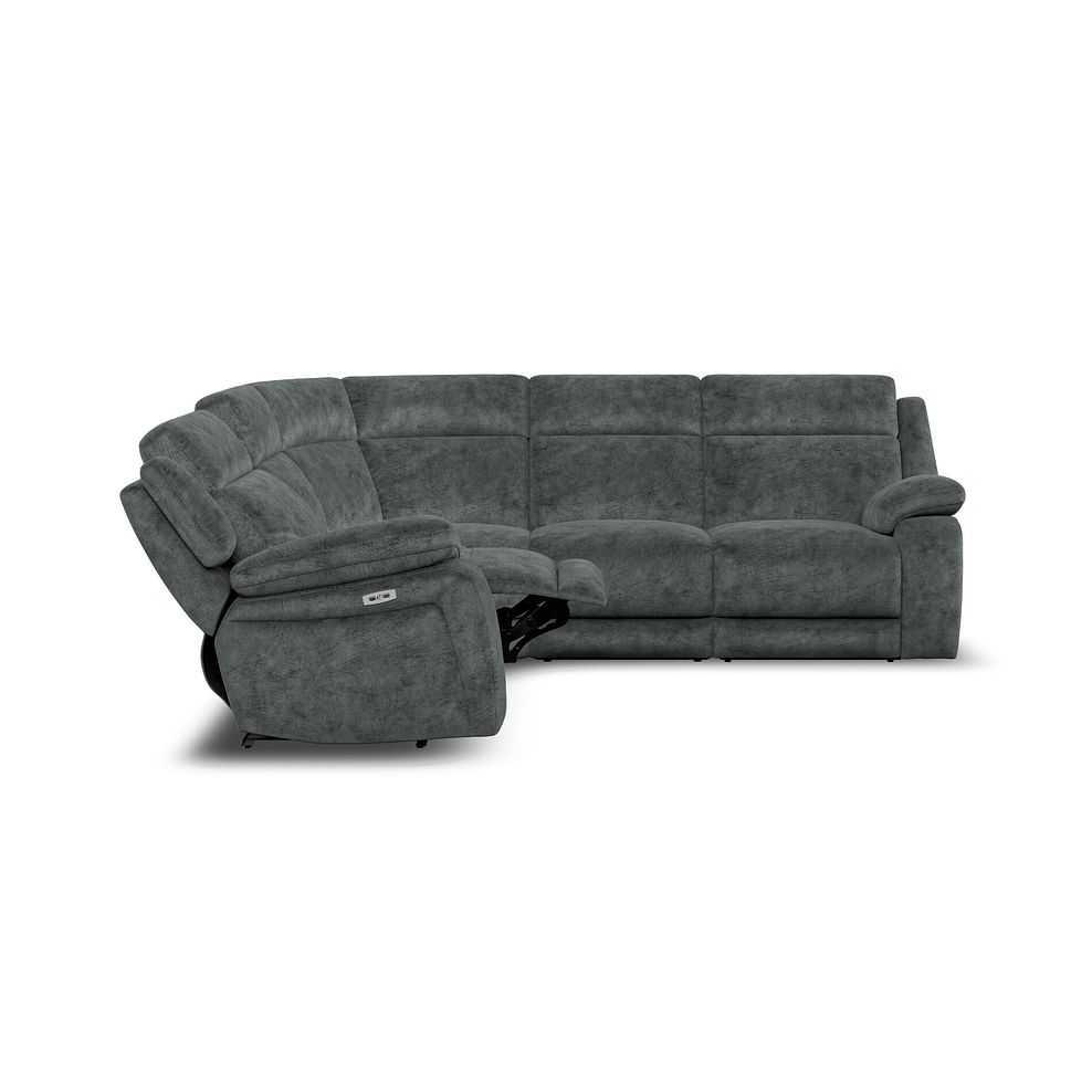 Emerson Large Corner Electric Recliner Sofa in Dapple Grey Fabric 8