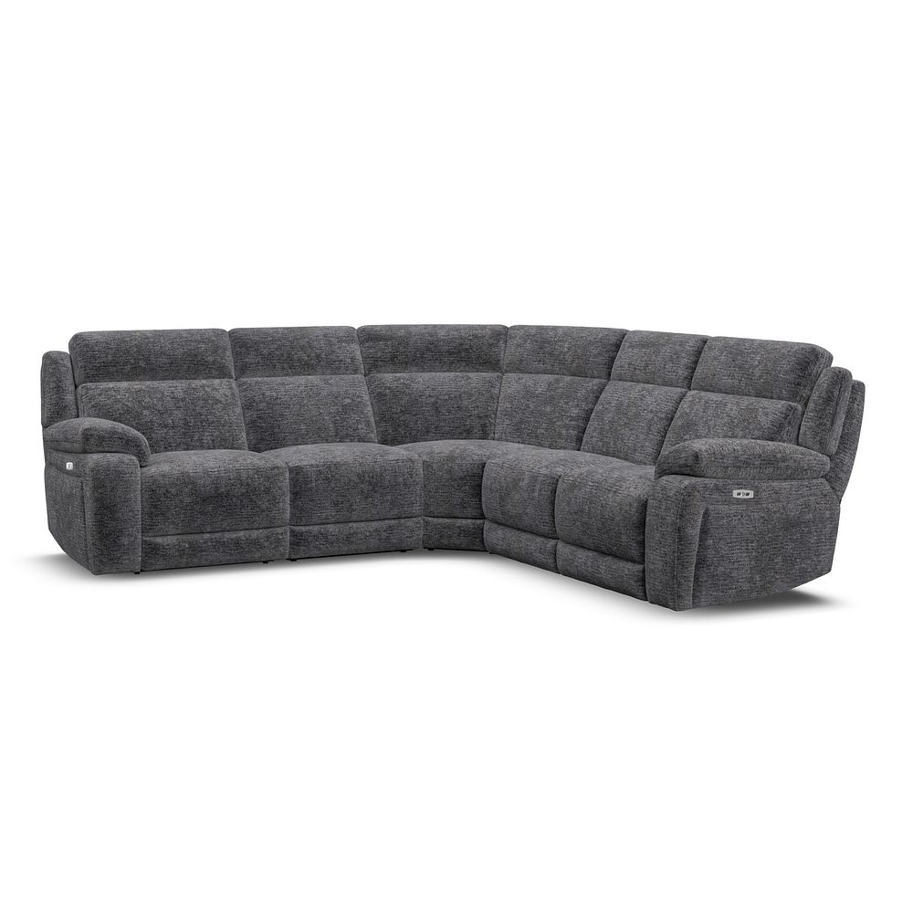 Emerson Large Corner Electric Recliner Sofa in Luxe Charcoal Fabric 1