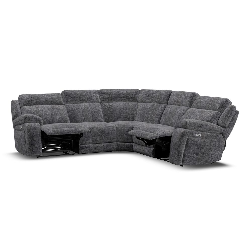 Emerson Large Corner Electric Recliner Sofa in Luxe Charcoal Fabric 4