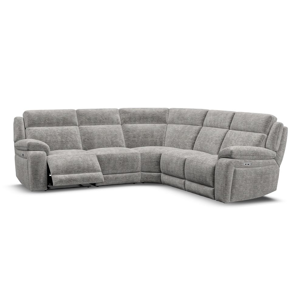 Emerson Large Corner Electric Recliner Sofa in Luxe Grey Fabric 2