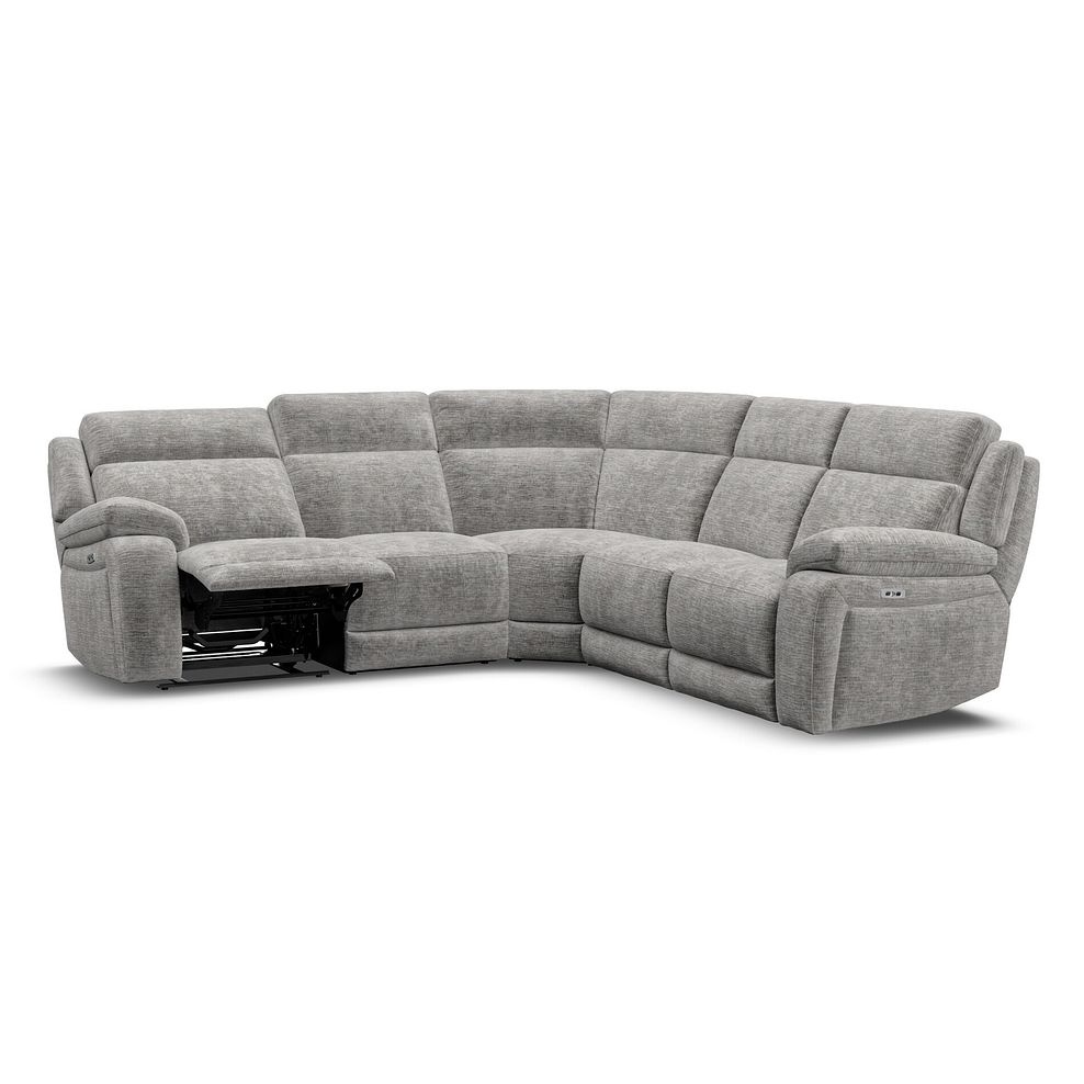 Emerson Large Corner Electric Recliner Sofa in Luxe Grey Fabric 3