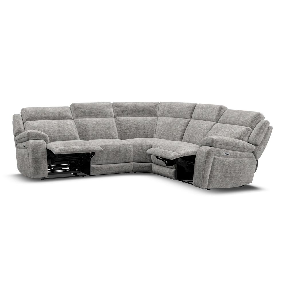 Emerson Large Corner Electric Recliner Sofa in Luxe Grey Fabric 4
