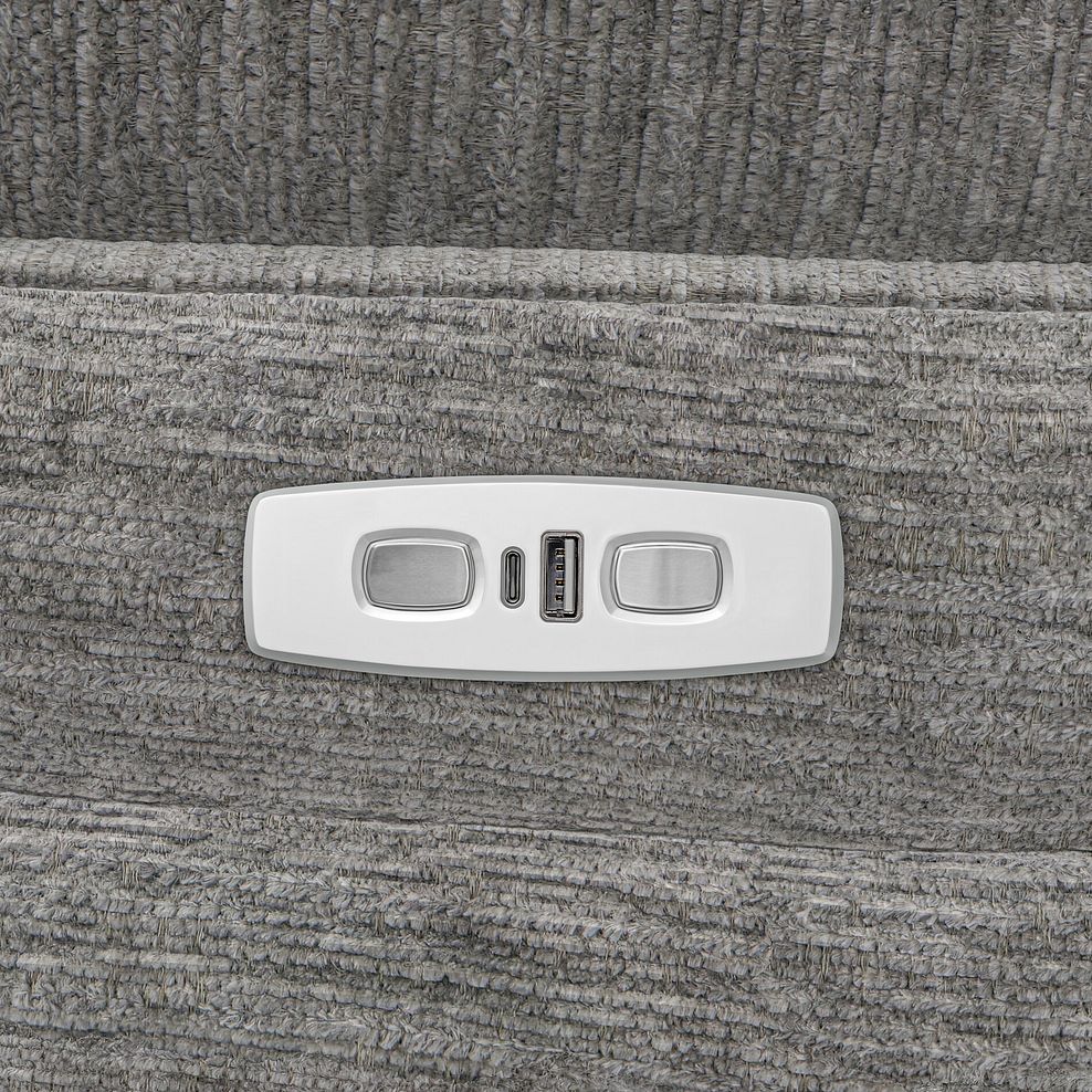 Emerson Large Corner Electric Recliner Sofa in Luxe Grey Fabric 13