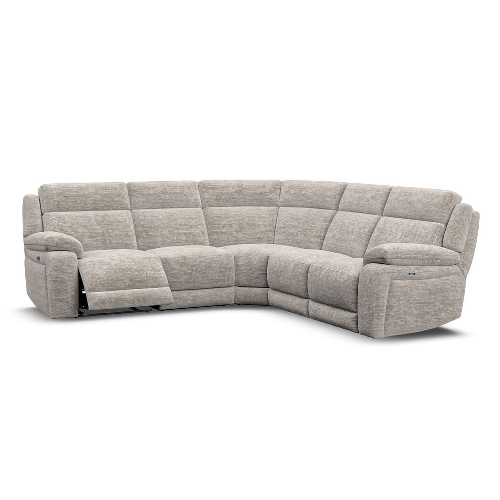 Emerson Large Corner Electric Recliner Sofa in Luxe Natural Fabric 2