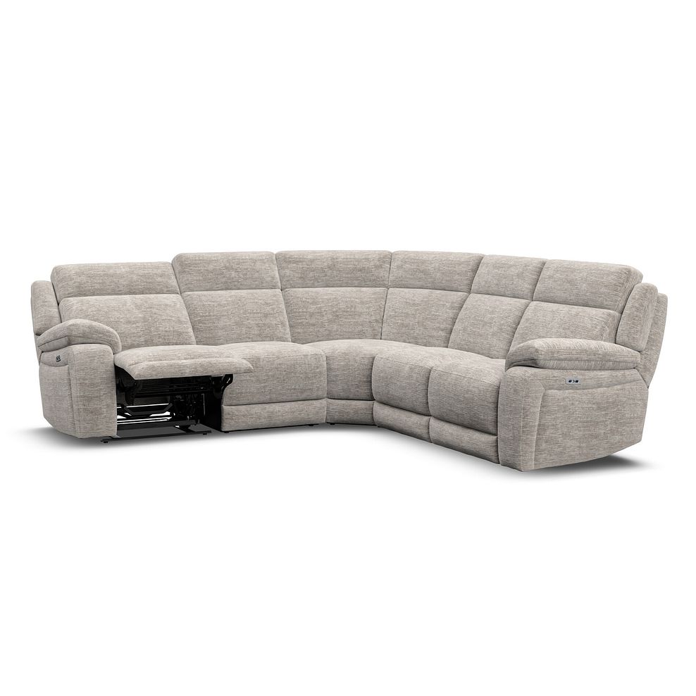 Emerson Large Corner Electric Recliner Sofa in Luxe Natural Fabric 3