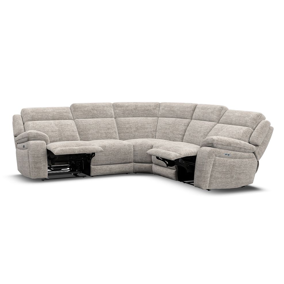 Emerson Large Corner Electric Recliner Sofa in Luxe Natural Fabric 4