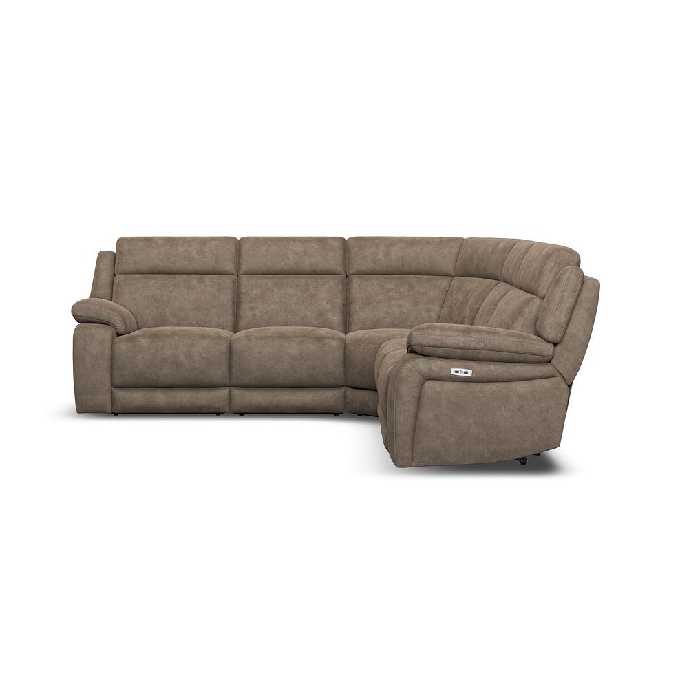 Emerson Large Corner Electric Recliner Sofa in Miller Earth Brown Fabric 5