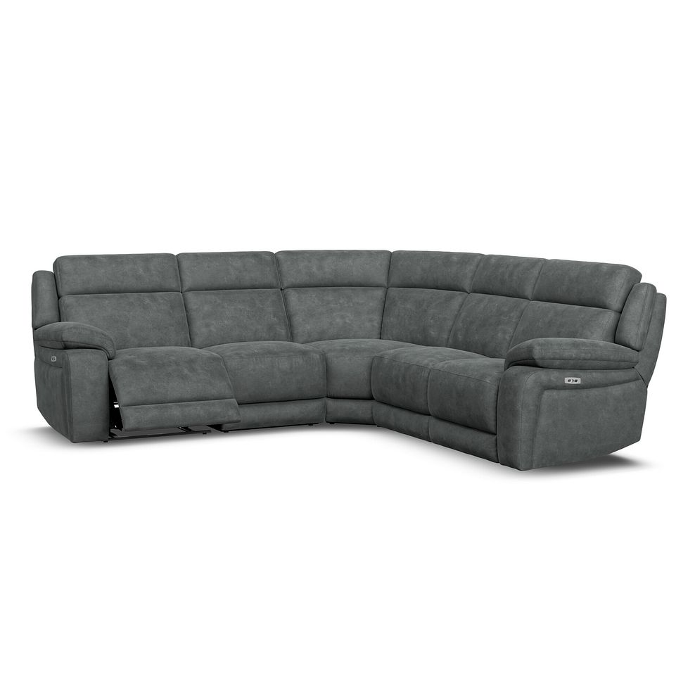 Emerson Large Corner Electric Recliner Sofa in Miller Grey Fabric 2