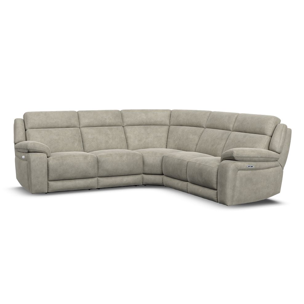 Emerson Large Corner Electric Recliner Sofa in Miller Taupe Fabric 1