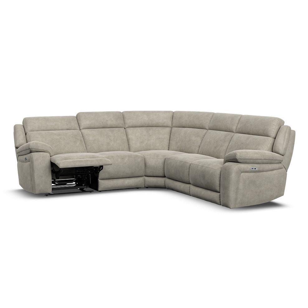 Emerson Large Corner Electric Recliner Sofa in Miller Taupe Fabric 3