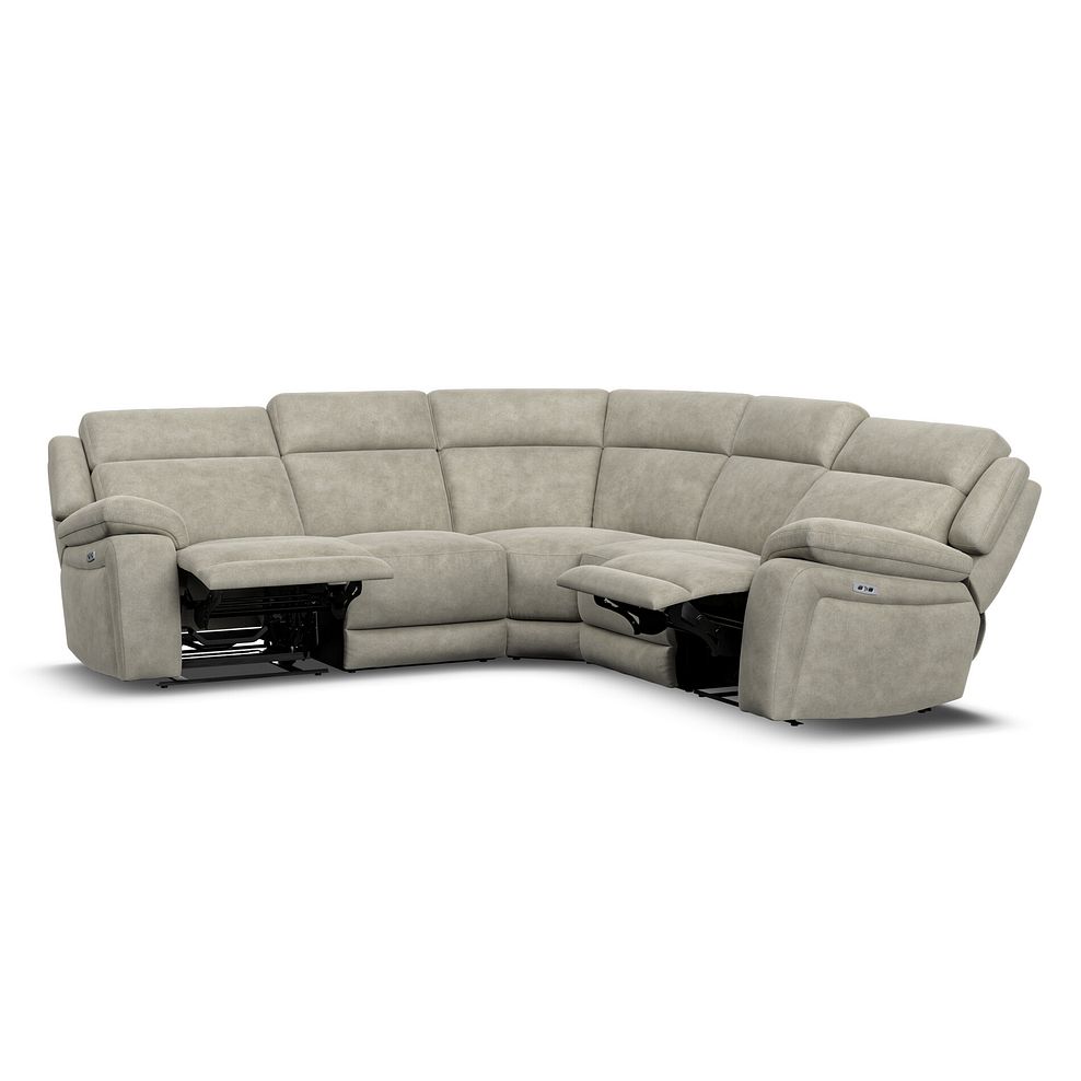 Emerson Large Corner Electric Recliner Sofa in Miller Taupe Fabric 4