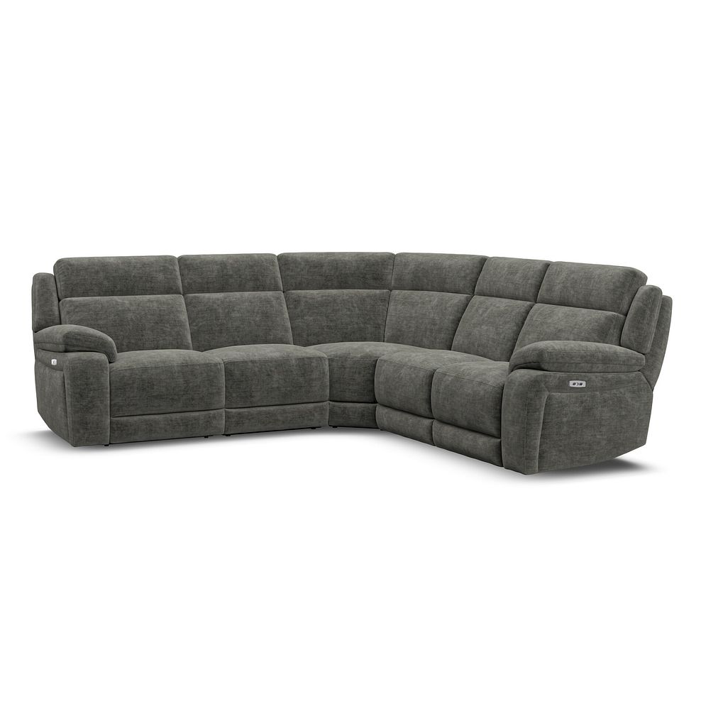 Emerson Large Corner Electric Recliner Sofa in Plush Charcoal Fabric 1