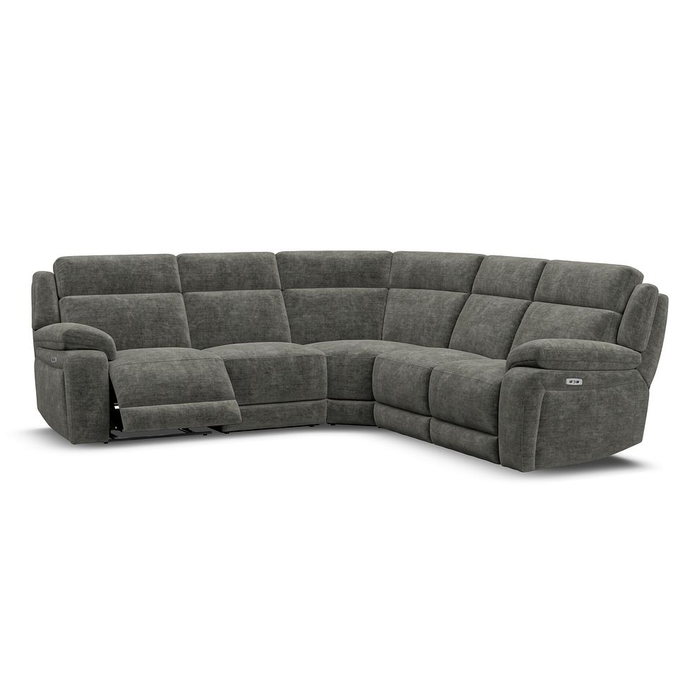 Emerson Large Corner Electric Recliner Sofa in Plush Charcoal Fabric 2