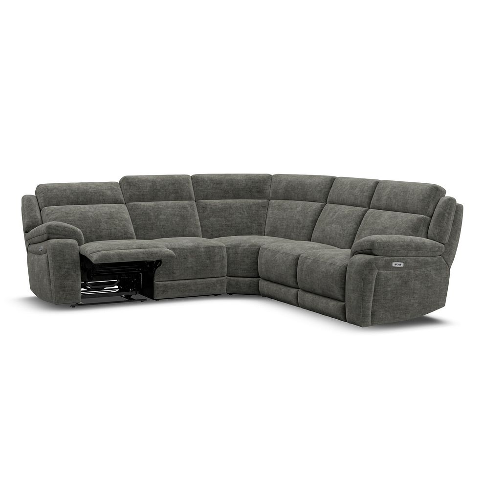 Emerson Large Corner Electric Recliner Sofa in Plush Charcoal Fabric 3