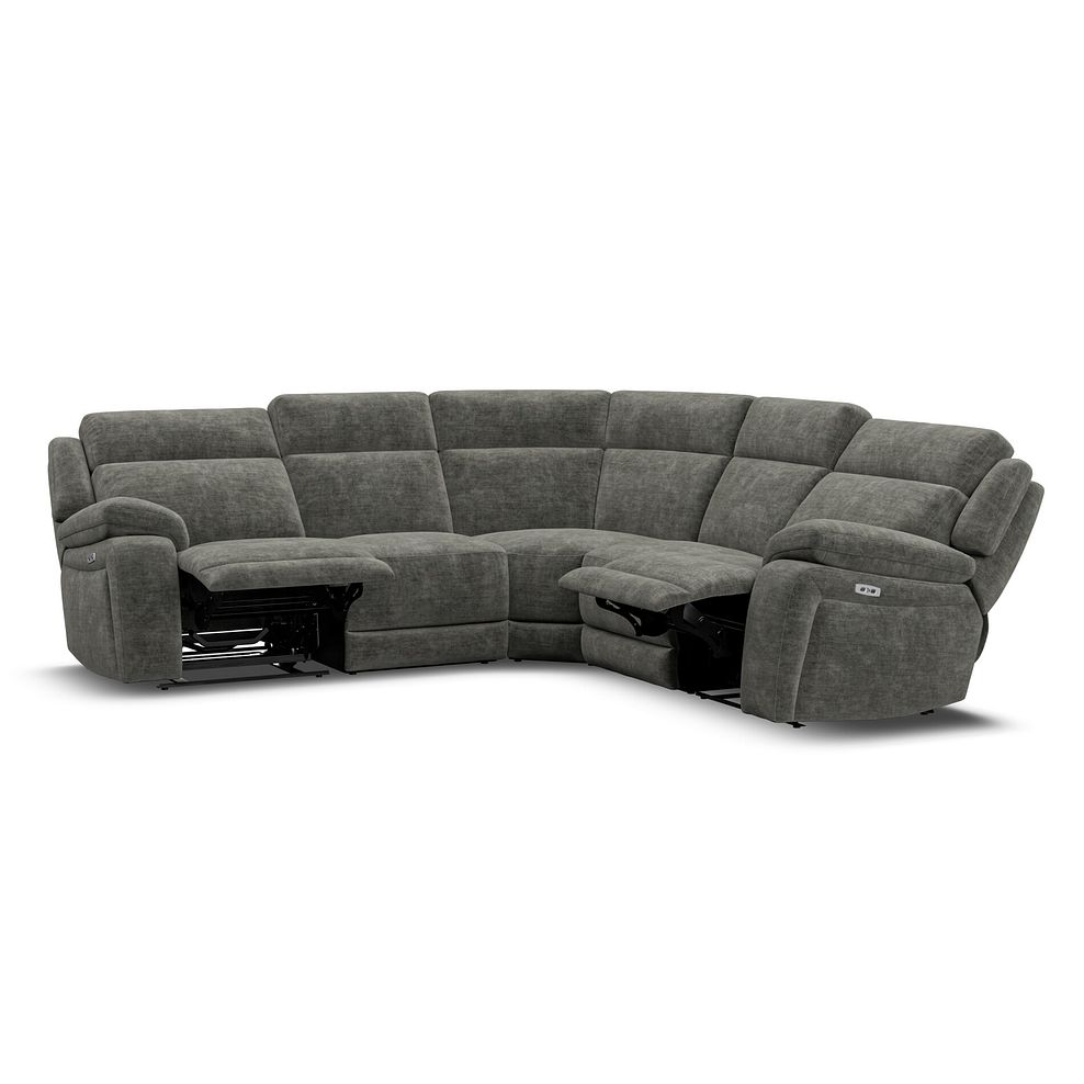 Emerson Large Corner Electric Recliner Sofa in Plush Charcoal Fabric 4