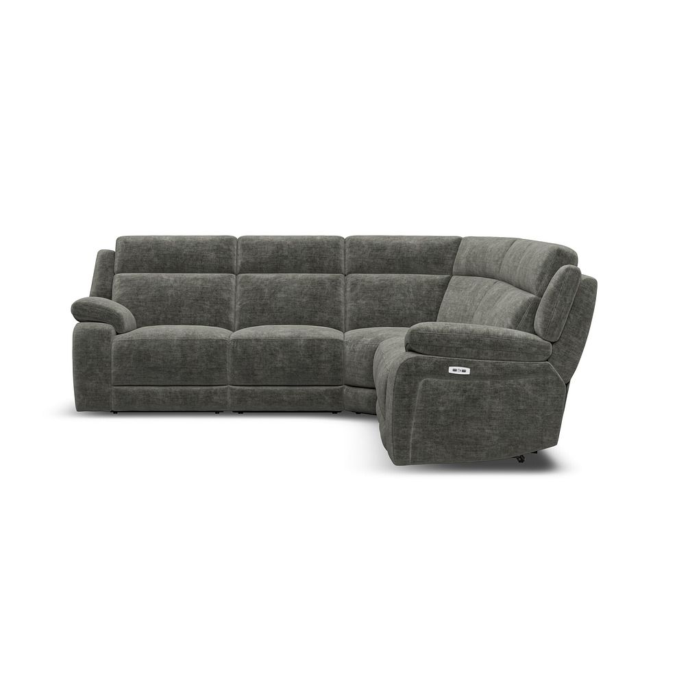 Emerson Large Corner Electric Recliner Sofa in Plush Charcoal Fabric 5