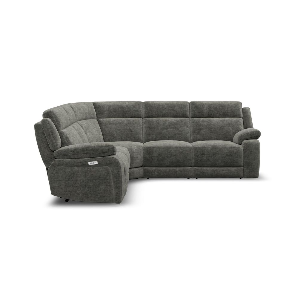 Emerson Large Corner Electric Recliner Sofa in Plush Charcoal Fabric 7