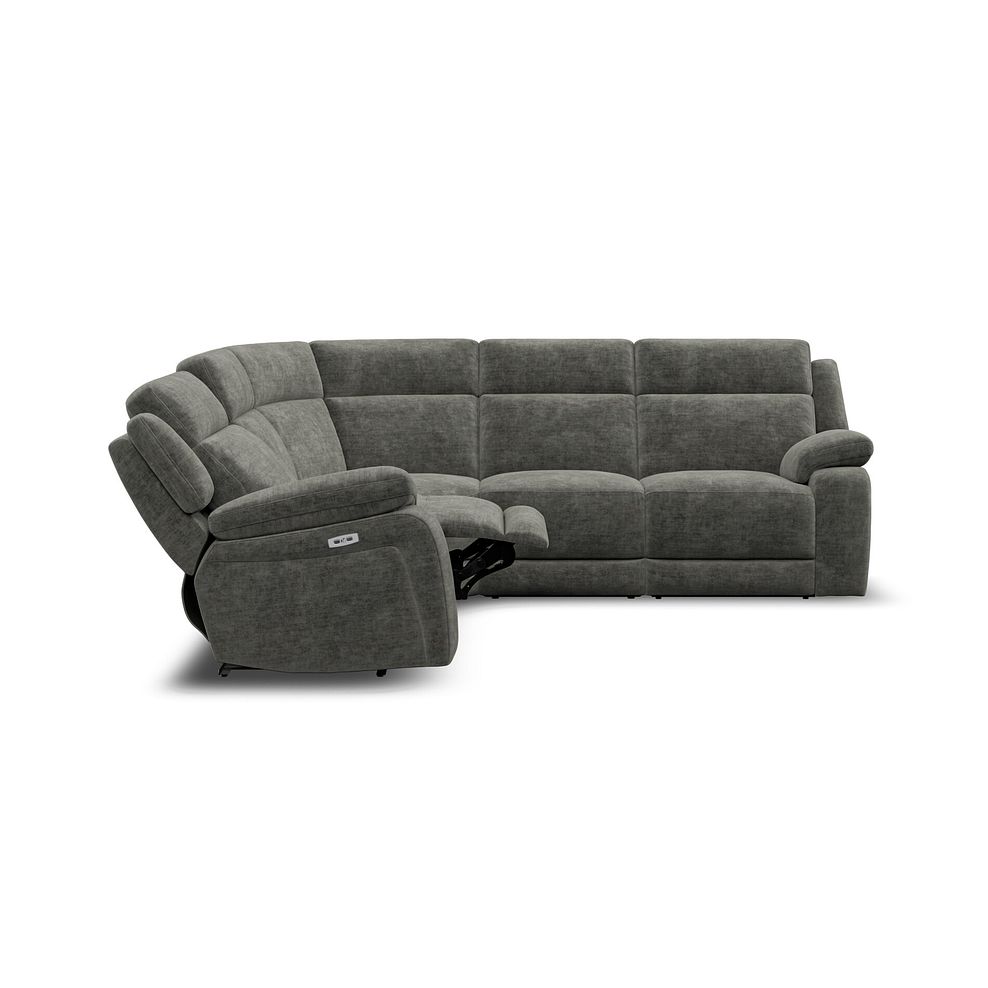 Emerson Large Corner Electric Recliner Sofa in Plush Charcoal Fabric 8