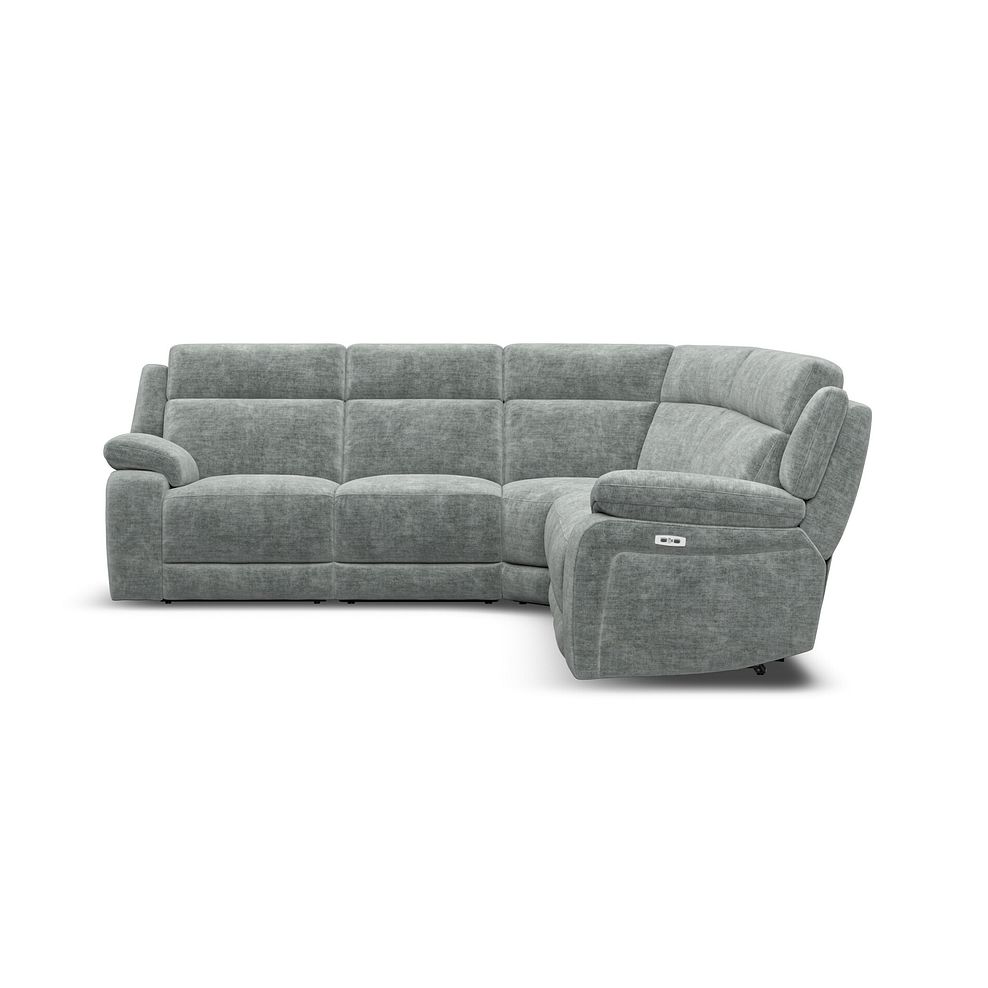 Emerson Large Corner Electric Recliner Sofa in Plush Silver Fabric 5
