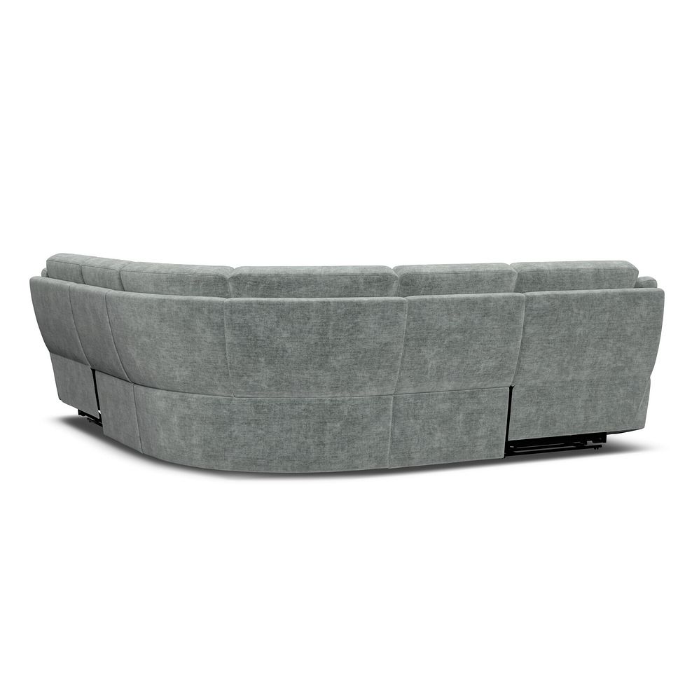 Emerson Large Corner Electric Recliner Sofa in Plush Silver Fabric 6