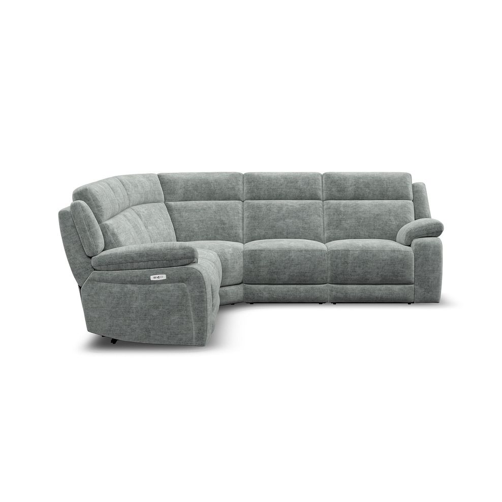 Emerson Large Corner Electric Recliner Sofa in Plush Silver Fabric 7