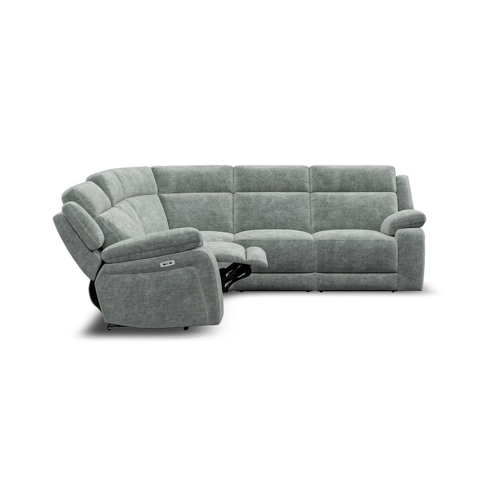 Emerson Large Corner Electric Recliner Sofa in Plush Silver Fabric 8