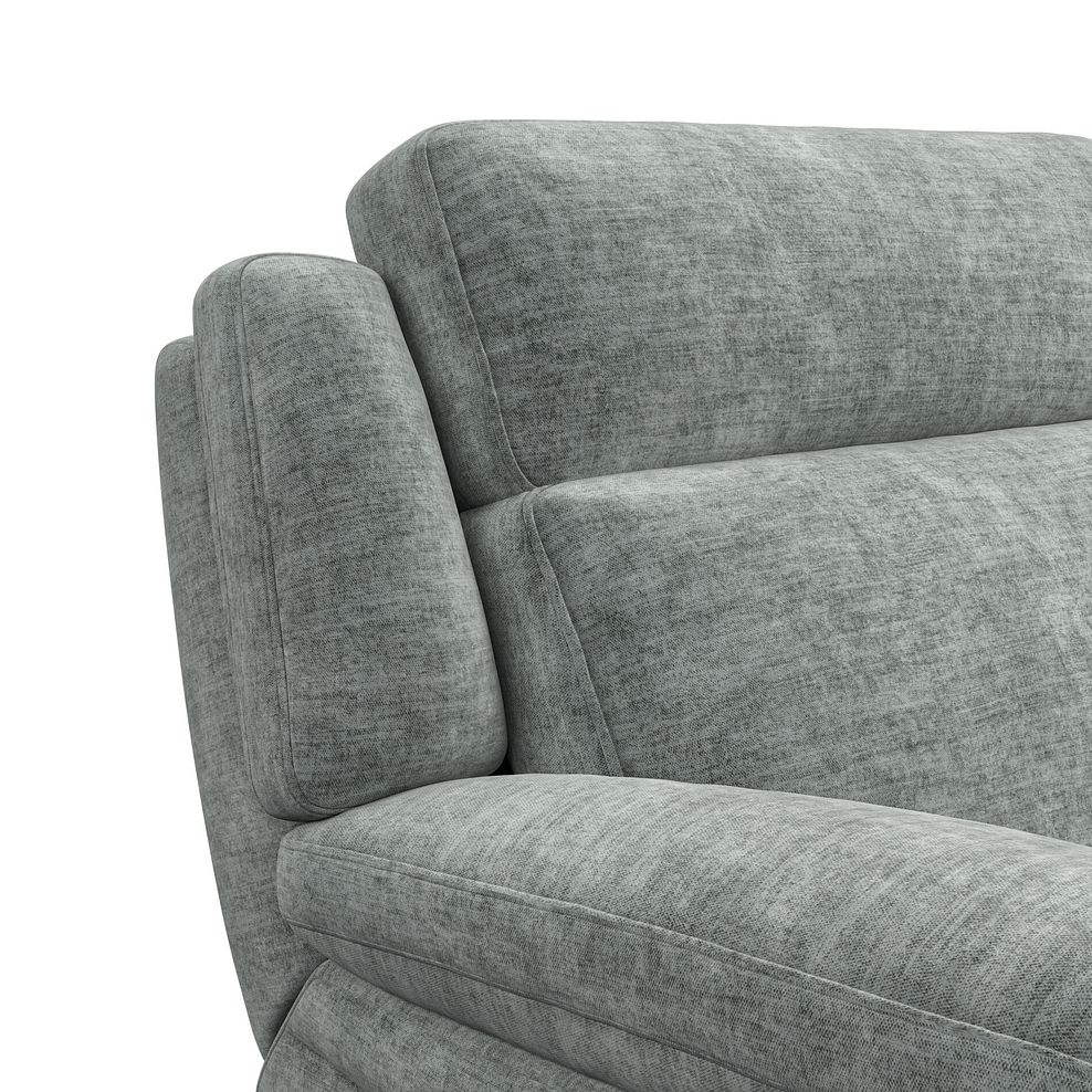 Emerson Large Corner Electric Recliner Sofa in Plush Silver Fabric 12