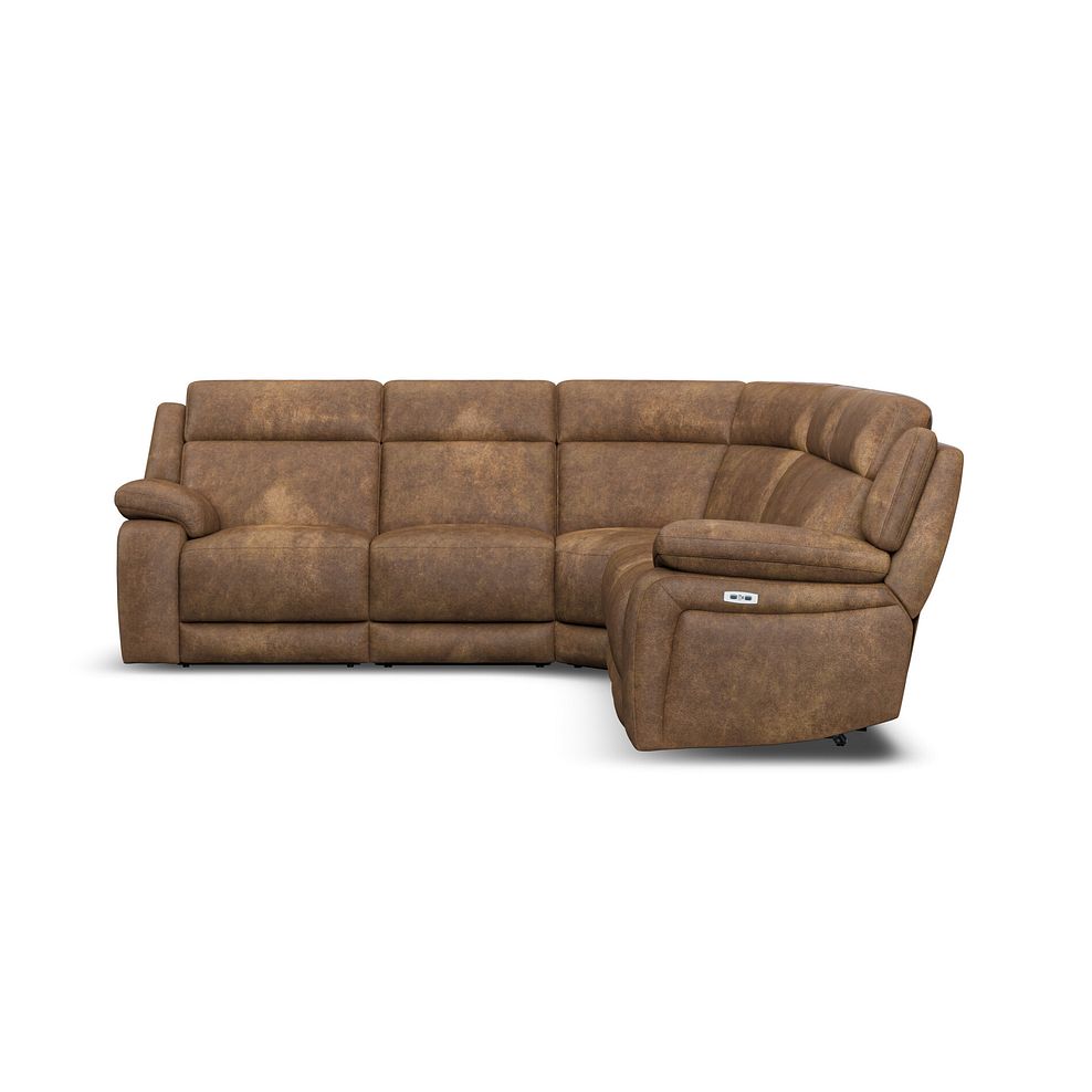 Emerson Large Corner Electric Recliner Sofa in Ranch Brown Fabric 5