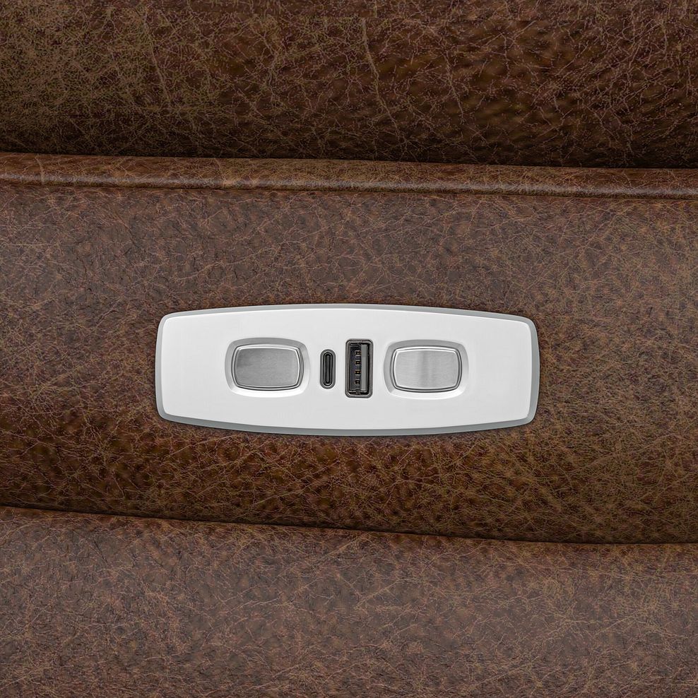 Emerson Large Corner Electric Recliner Sofa in Ranch Dark Brown Fabric 13