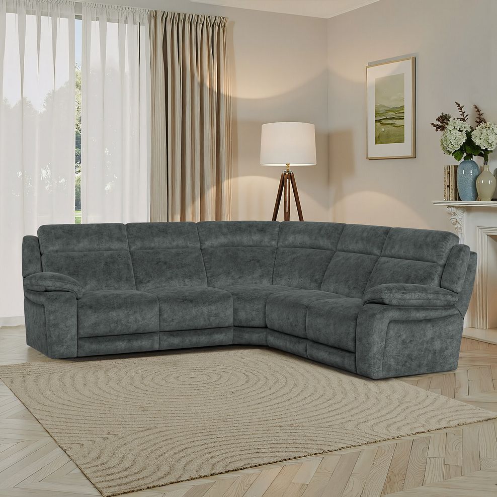 Emerson Large Corner Sofa in Dapple Grey Fabric 1