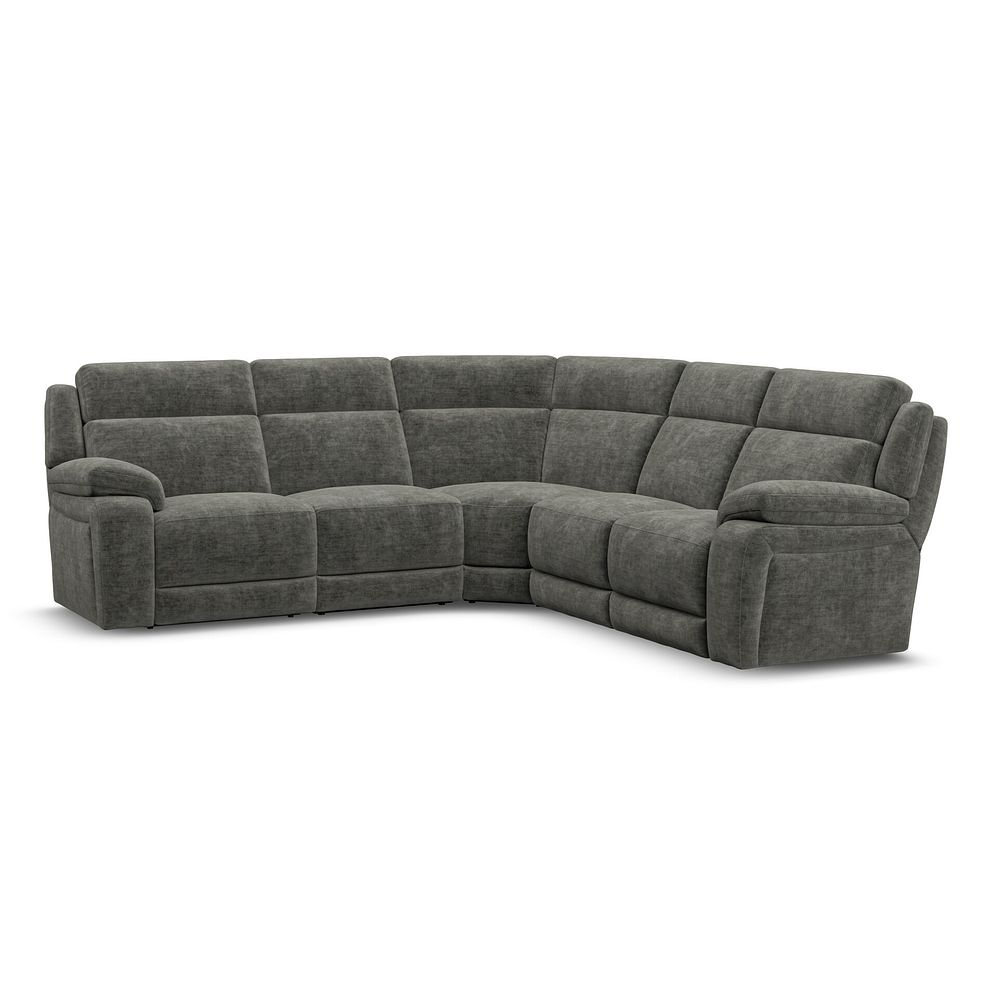 Emerson Large Corner Sofa in Plush Charcoal Fabric 1