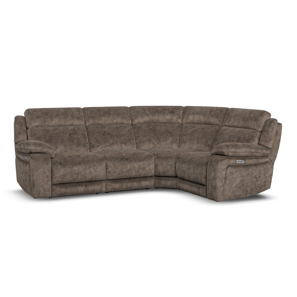 Emerson Left Hand Corner Electric Recliner Sofa in Dapple Chocolate Fabric 1