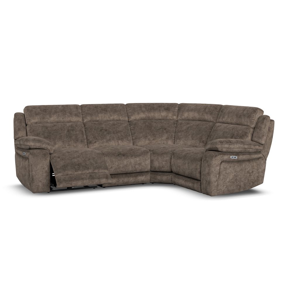 Emerson Left Hand Corner Electric Recliner Sofa in Dapple Chocolate Fabric 2