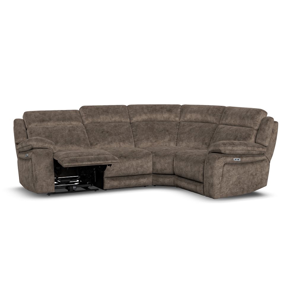 Emerson Left Hand Corner Electric Recliner Sofa in Dapple Chocolate Fabric 3