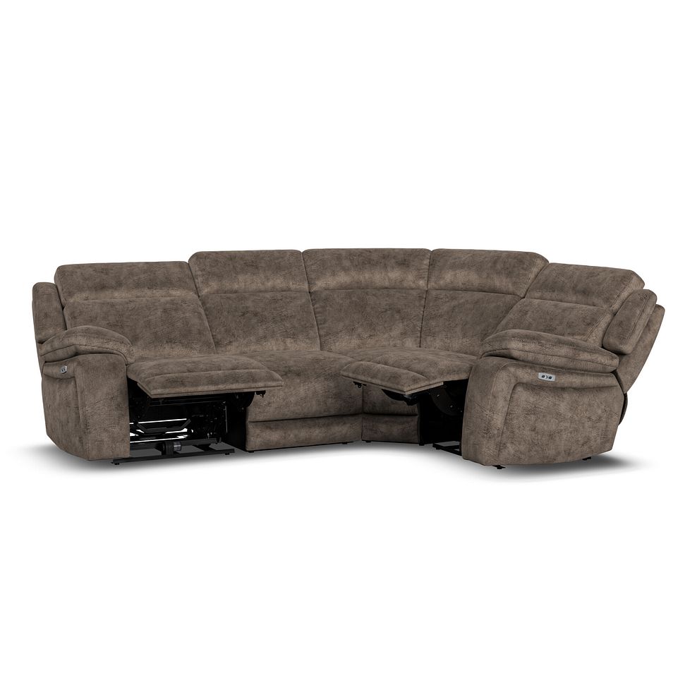 Emerson Left Hand Corner Electric Recliner Sofa in Dapple Chocolate Fabric 4