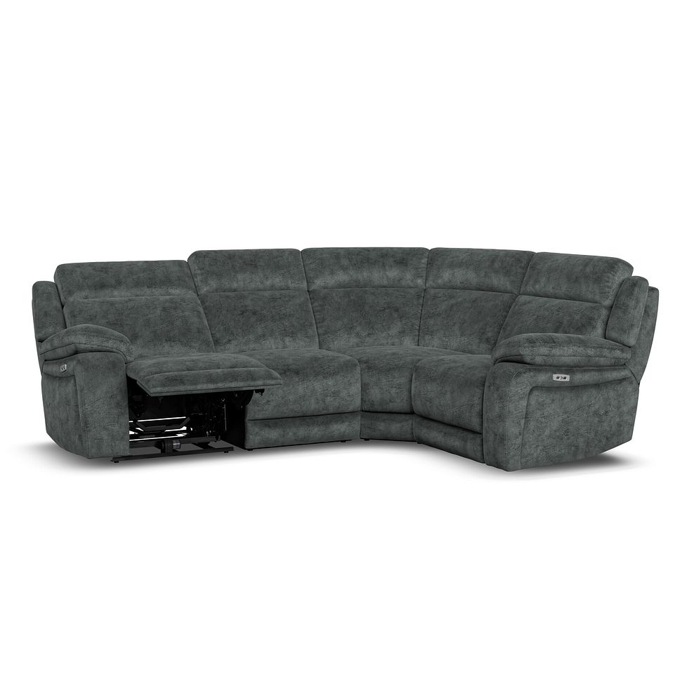Emerson Left Hand Corner Electric Recliner Sofa in Dapple Grey Fabric 3