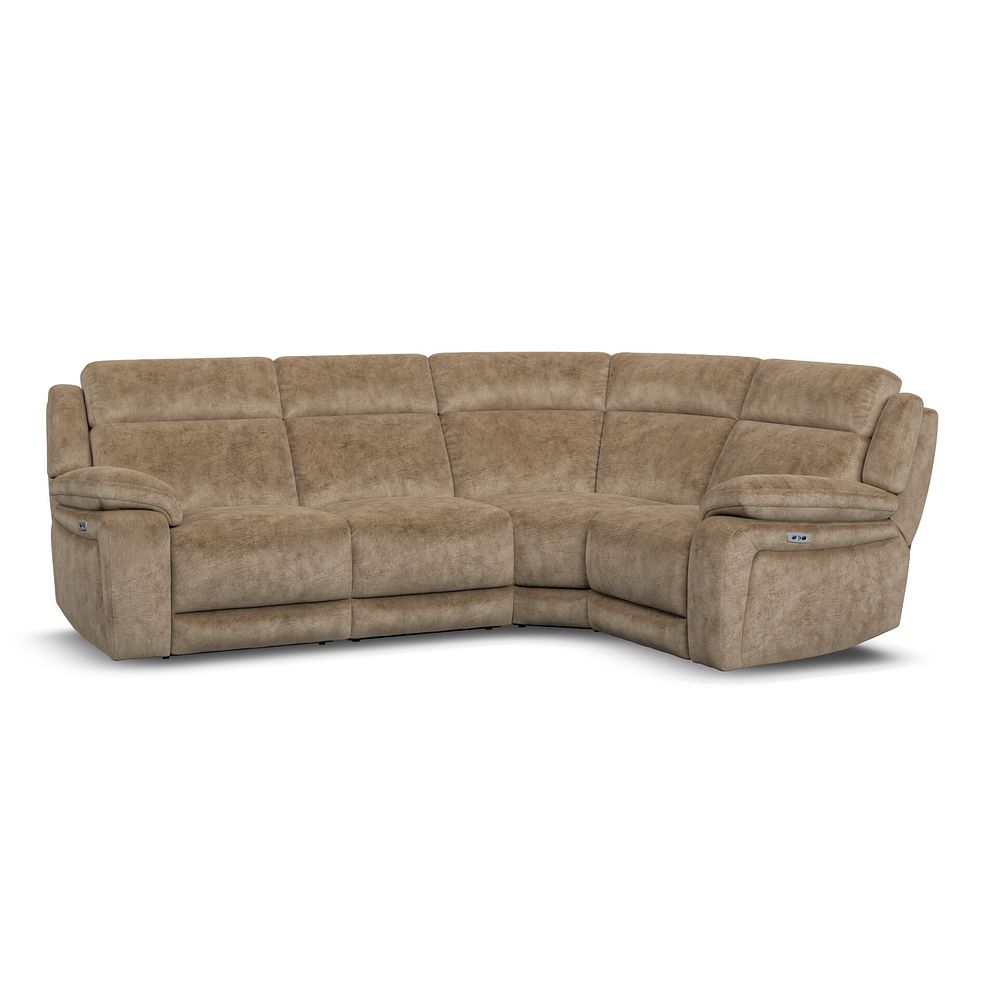 Emerson Left Hand Corner Electric Recliner Sofa in Dapple Taupe Fabric 1